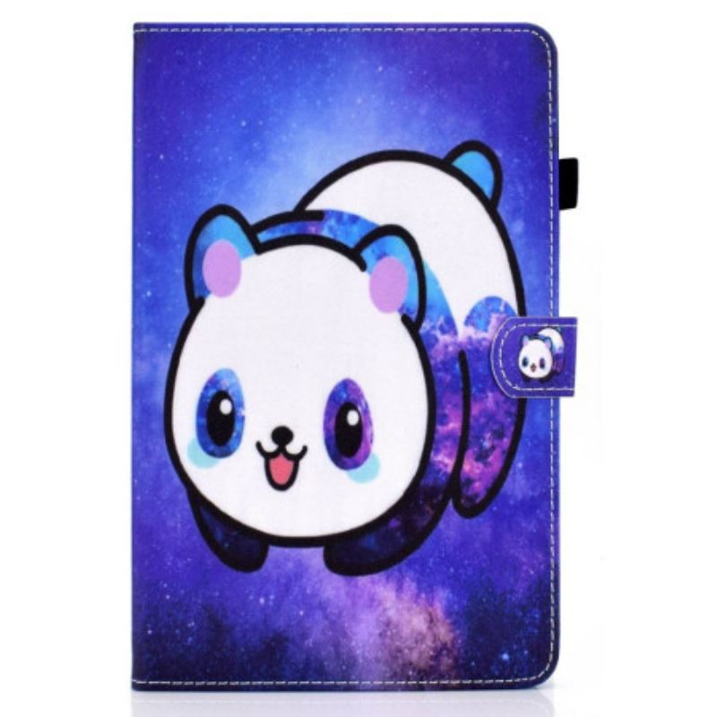 Capa De Couro Para iPad 10.9" (2022) Panda Pintando