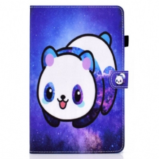 Capa De Couro Para iPad 10.9" (2022) Panda Pintando