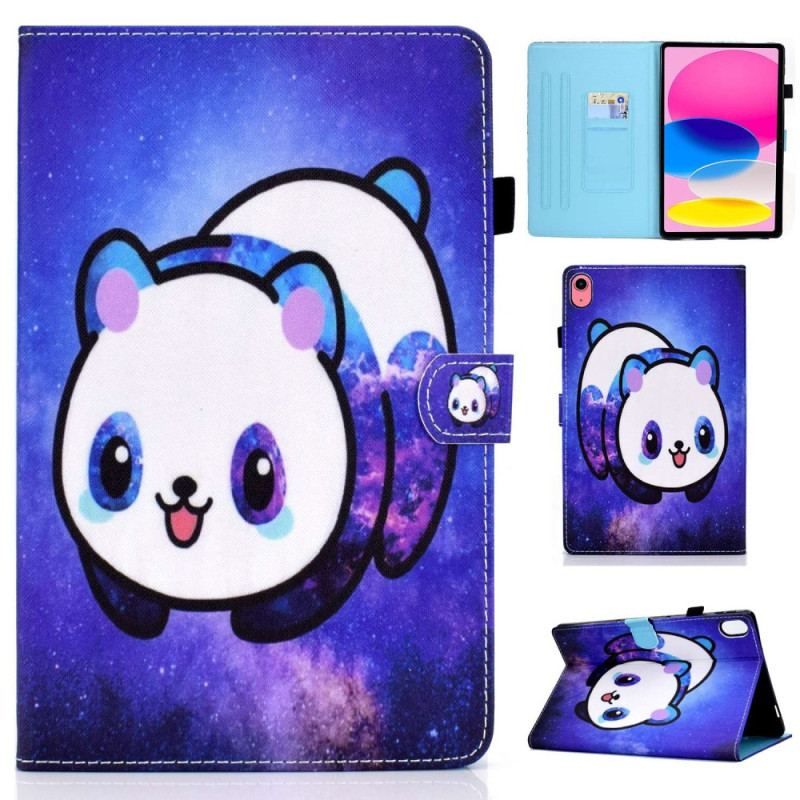 Capa De Couro Para iPad 10.9" (2022) Panda Pintando