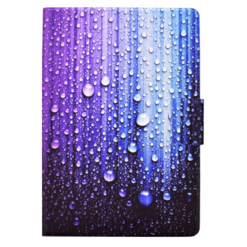 Capa Em Pele Para iPad 10.9" (2022) Chuva Artística