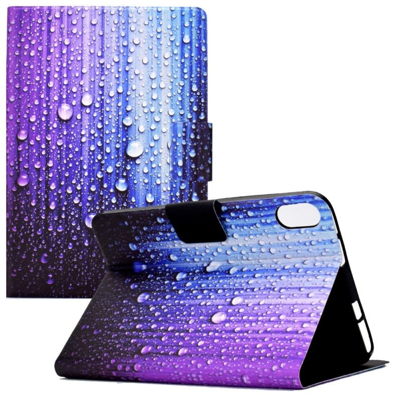 Capa Em Pele Para iPad 10.9" (2022) Chuva Artística