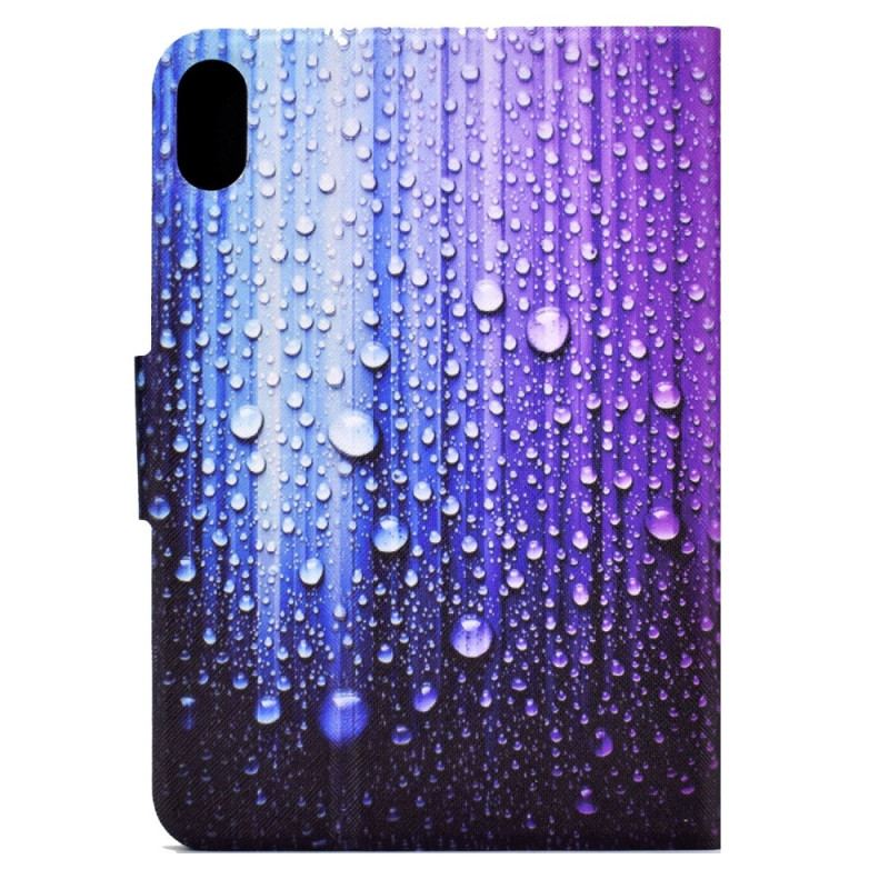 Capa Em Pele Para iPad 10.9" (2022) Chuva Artística