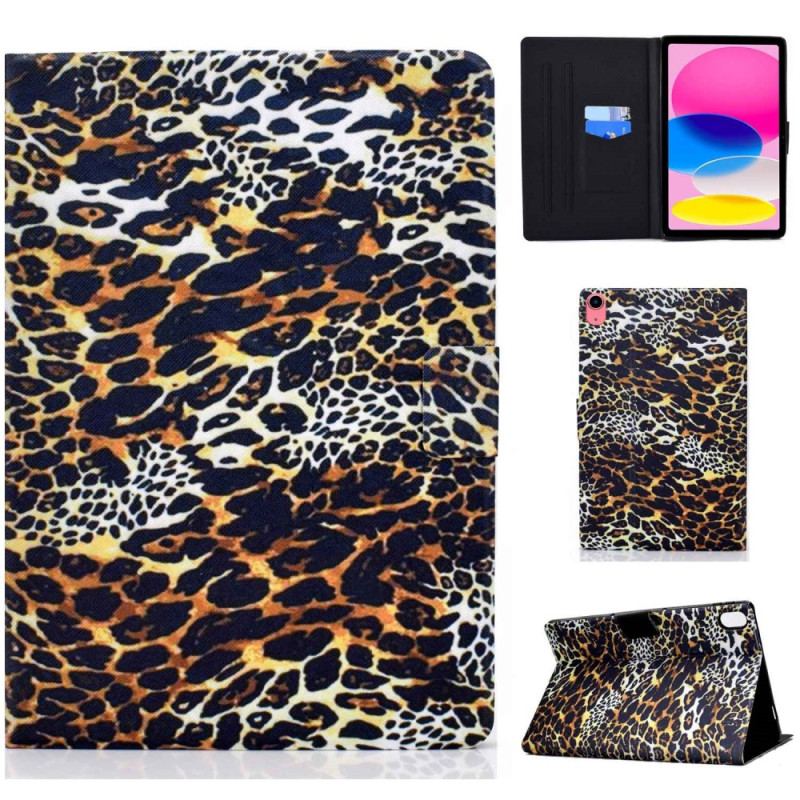 Capa Em Pele Para iPad 10.9" (2022) Estilo Leopardo