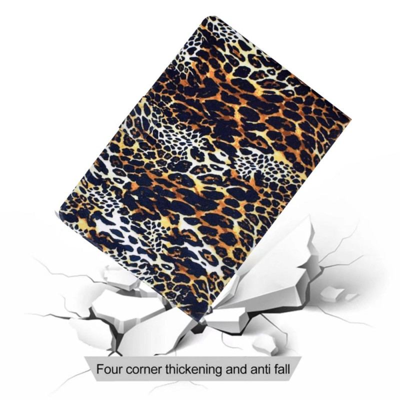 Capa Em Pele Para iPad 10.9" (2022) Estilo Leopardo