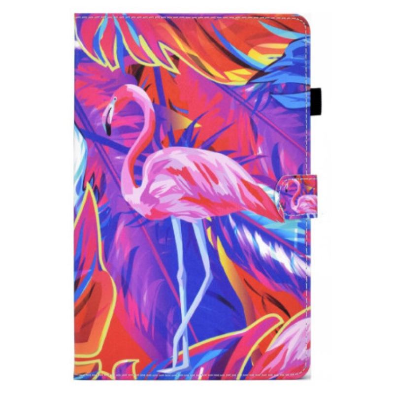 Capa Em Pele Para iPad 10.9" (2022) Flamingo