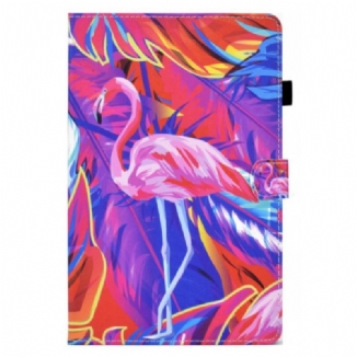 Capa Em Pele Para iPad 10.9" (2022) Flamingo