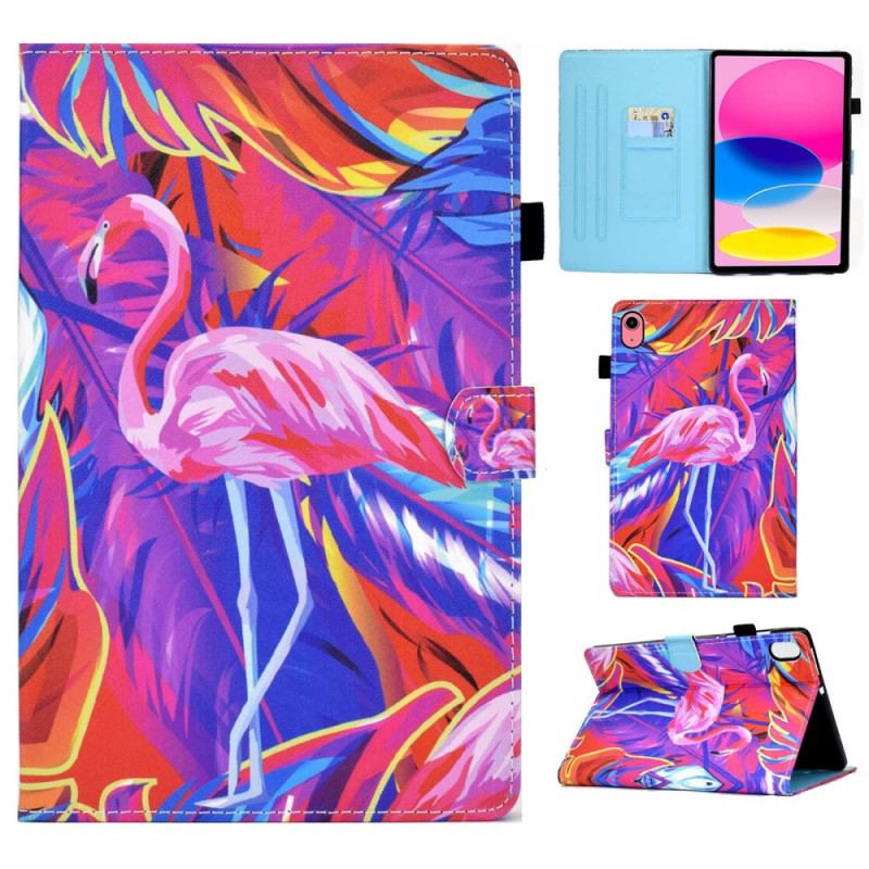 Capa Em Pele Para iPad 10.9" (2022) Flamingo