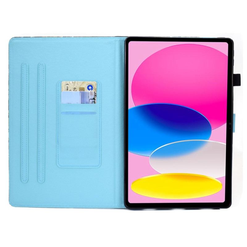 Capa Em Pele Para iPad 10.9" (2022) Flamingo