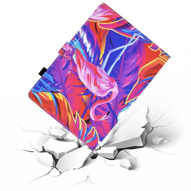 Capa Em Pele Para iPad 10.9" (2022) Flamingo