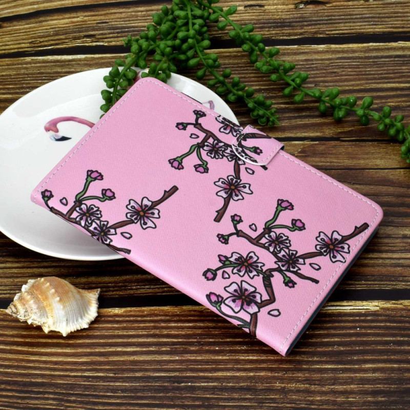 Capa Flip Para iPad 10.9" (2022) Flores De Ameixa