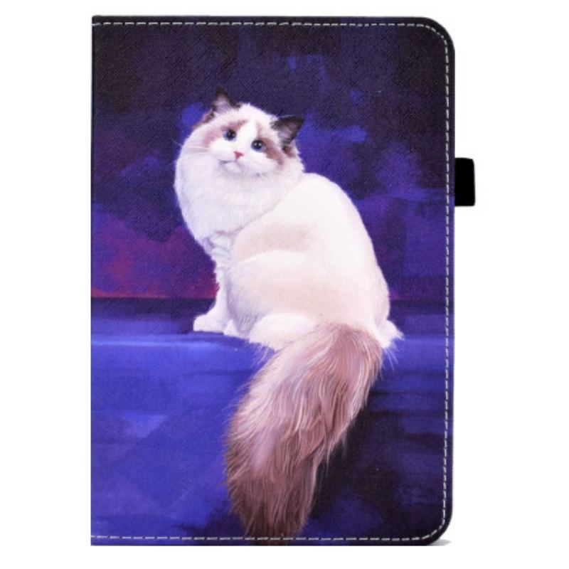 Capa Flip Para iPad 10.9" (2022) Gato Branco