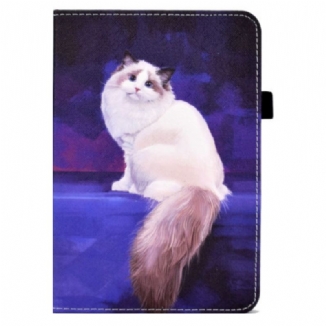 Capa Flip Para iPad 10.9" (2022) Gato Branco