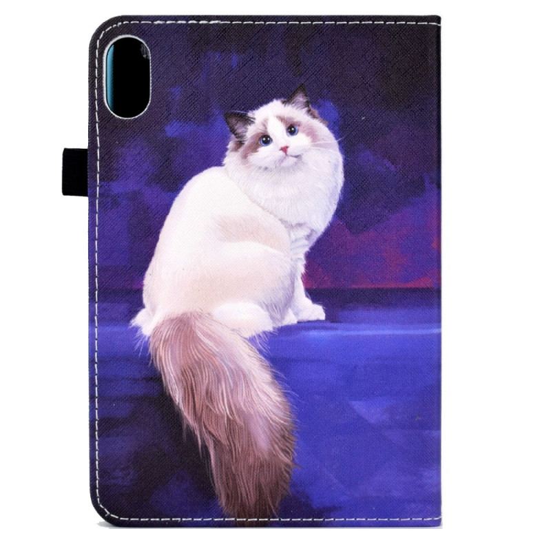 Capa Flip Para iPad 10.9" (2022) Gato Branco