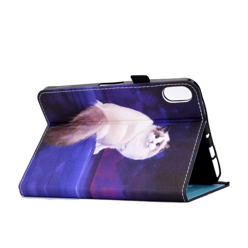 Capa Flip Para iPad 10.9" (2022) Gato Branco