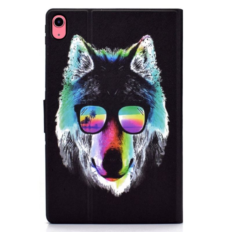 Capa Folio Para iPad 10.9" (2022) Lobo De Óculos