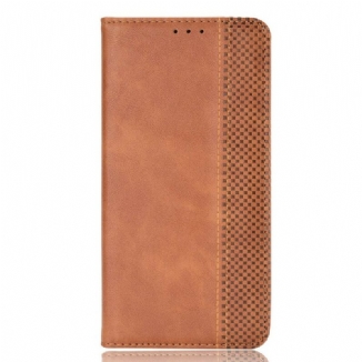 Capa De Celular Para Realme GT 5G Flip Efeito Couro Vintage Estilizado