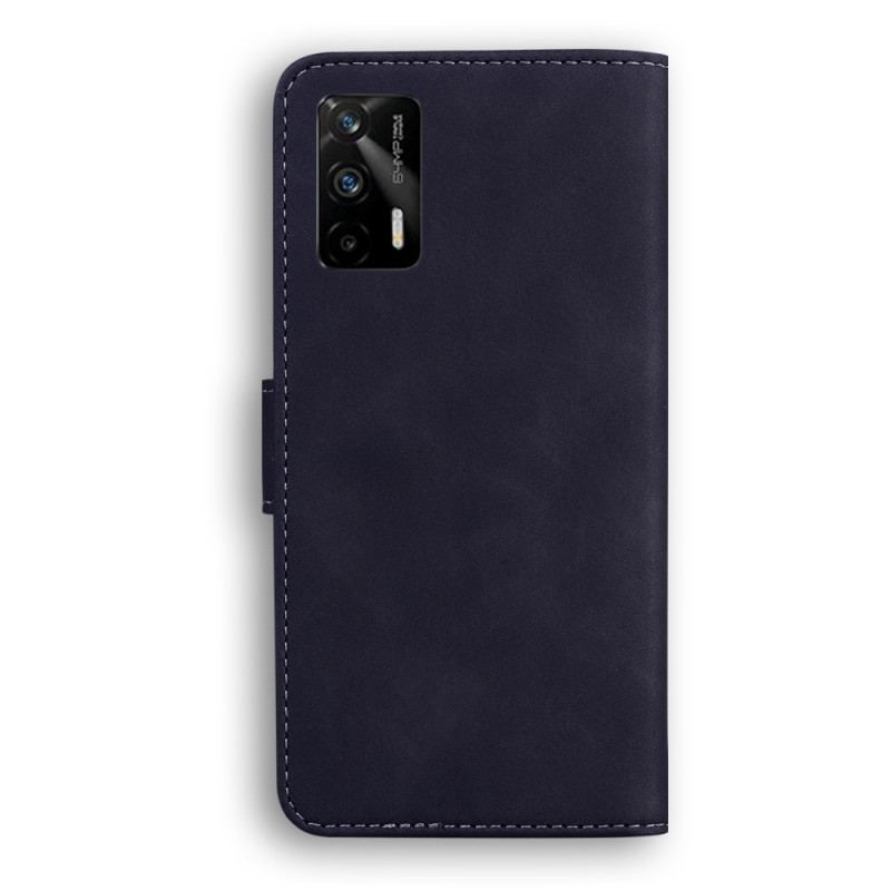 Capa De Couro Para Realme GT 5G Efeito Couro Monocromático