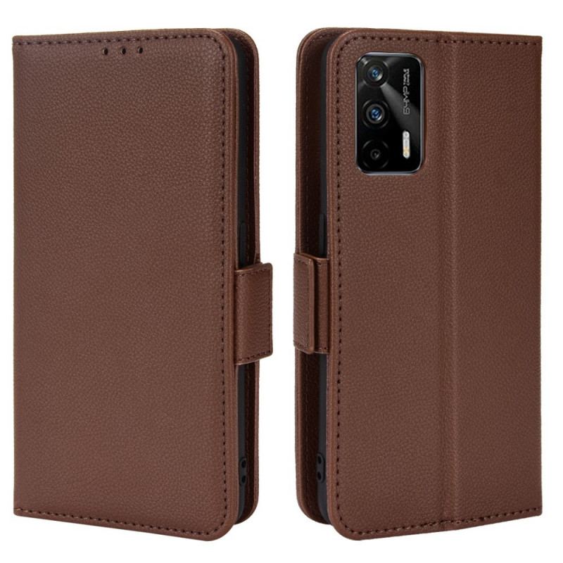 Capa De Couro Para Realme GT 5G Flip Flap Double Litchi Novas Cores