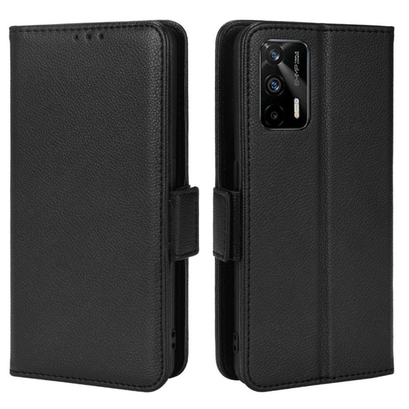 Capa De Couro Para Realme GT 5G Flip Flap Double Litchi Novas Cores