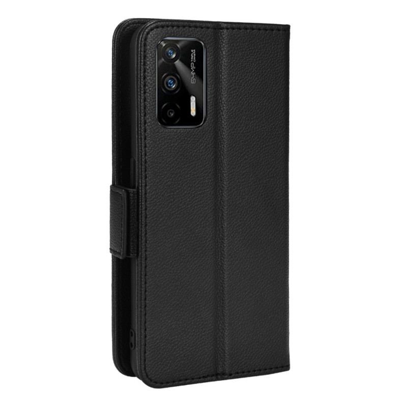 Capa De Couro Para Realme GT 5G Flip Flap Double Litchi Novas Cores