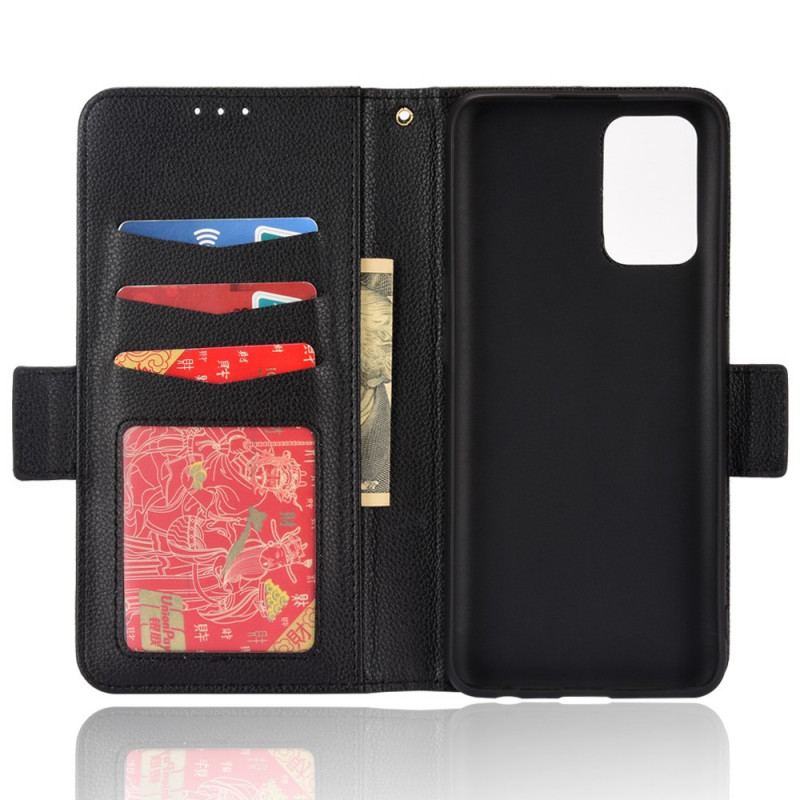 Capa De Couro Para Realme GT 5G Flip Flap Double Litchi Novas Cores