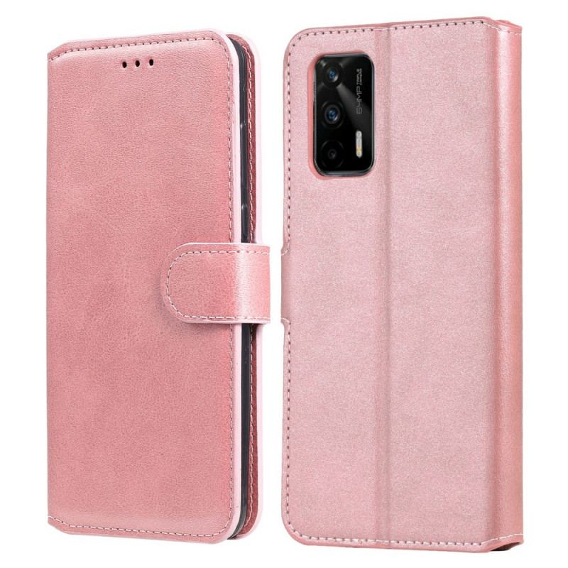 Capa Flip Para Realme GT 5G Efeito Couro