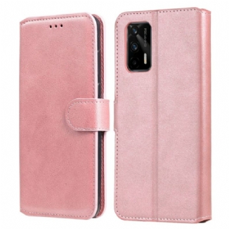 Capa Flip Para Realme GT 5G Efeito Couro