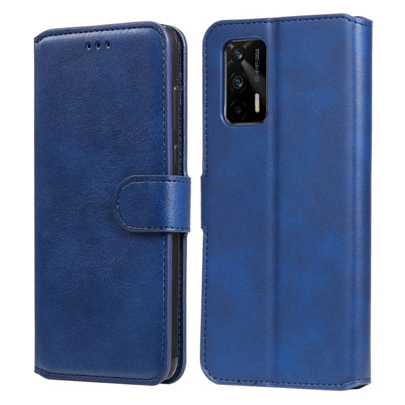 Capa Flip Para Realme GT 5G Efeito Couro