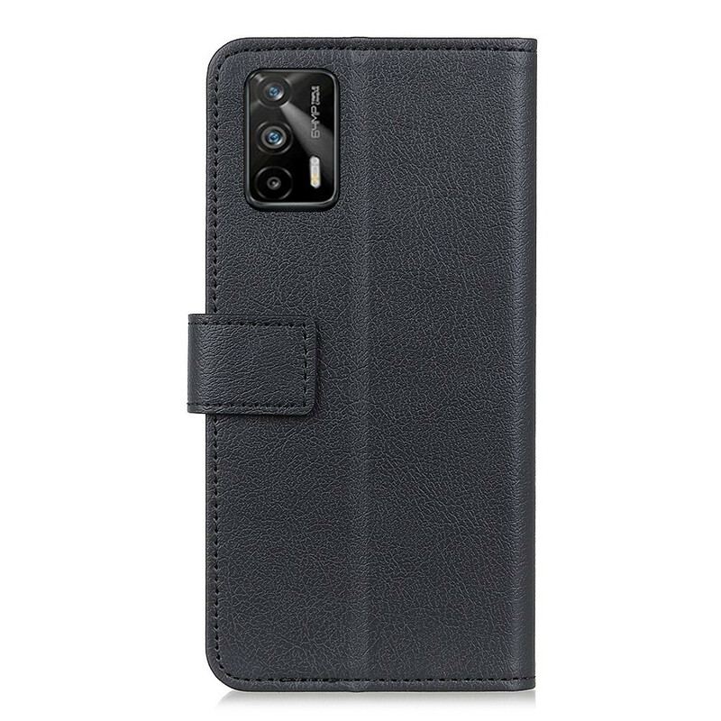 Capa Flip Para Realme GT 5G Efeito Couro Clássico