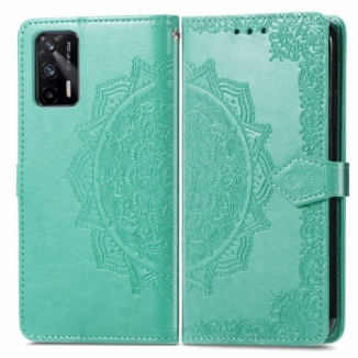 Capa Flip Para Realme GT 5G Mandala Idade Média