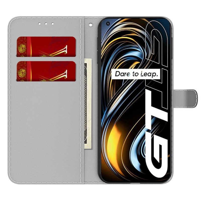 Capa Flip Para Realme GT 5G Padrão Abstrato