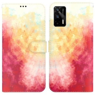 Capa Folio Para Realme GT 5G Aquarela