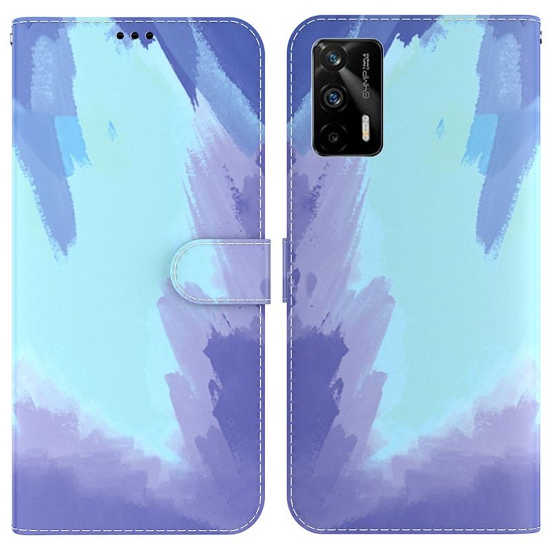 Capa Folio Para Realme GT 5G Aquarela