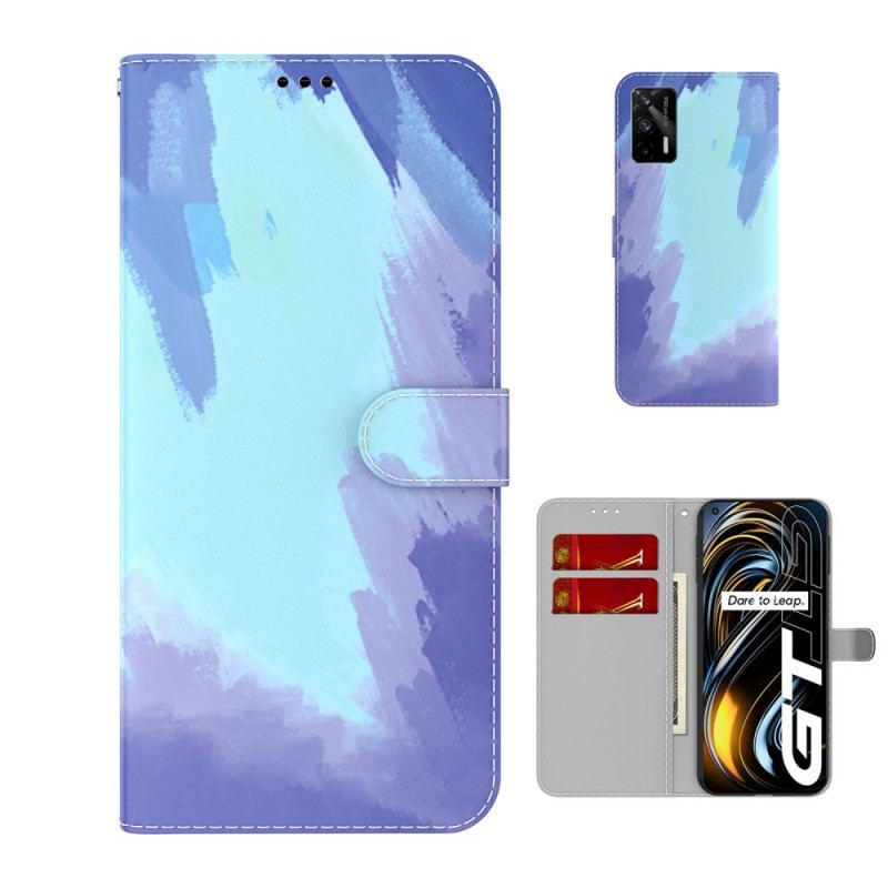 Capa Folio Para Realme GT 5G Aquarela