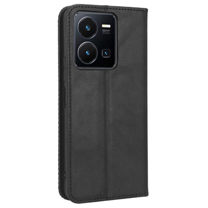 Capa De Celular Para Vivo Y22s Flip Couro Sintético Estiloso