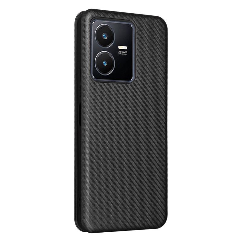 Capa De Celular Para Vivo Y22s Flip Fibra De Carbono