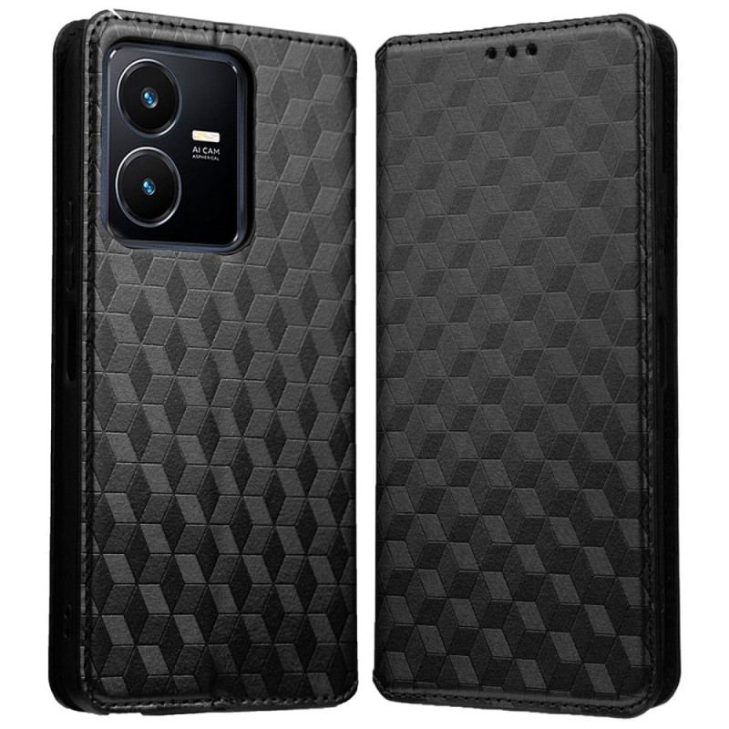 Capa De Celular Para Vivo Y22s Flip Textura 3d