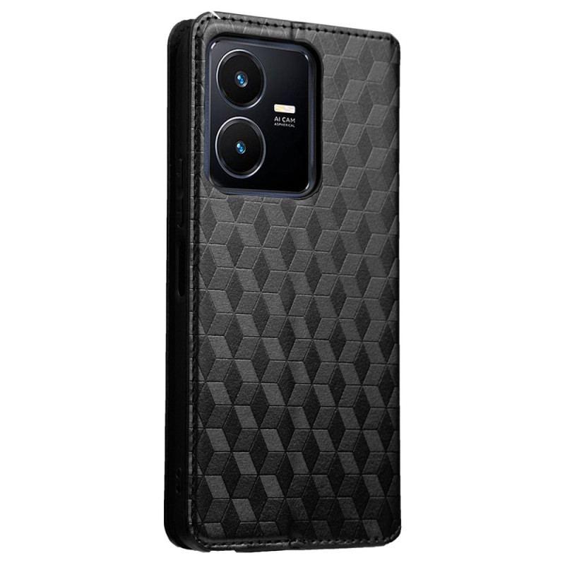 Capa De Celular Para Vivo Y22s Flip Textura 3d