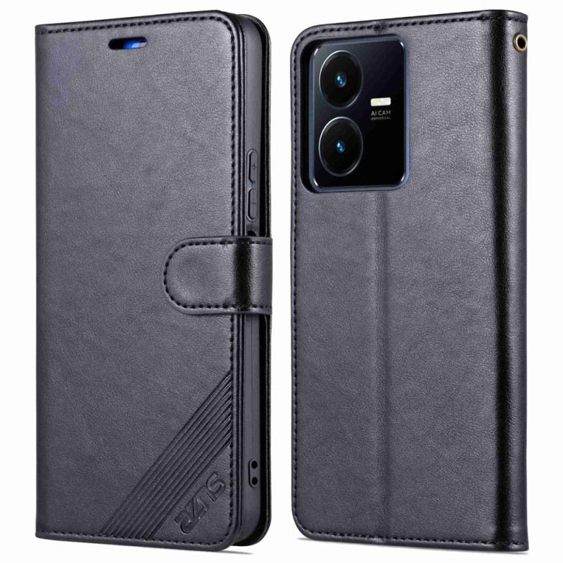 Capa Flip Para Vivo Y22s Efeito Couro Azns