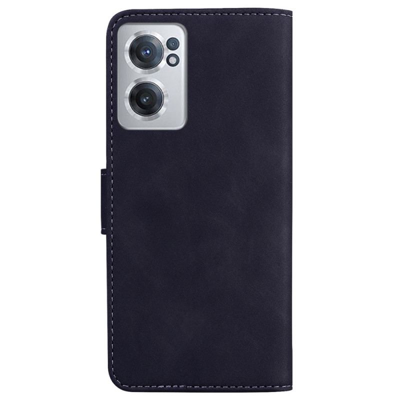 Capa De Couro Para OnePlus Nord CE 2 5G Borboleta Discreta