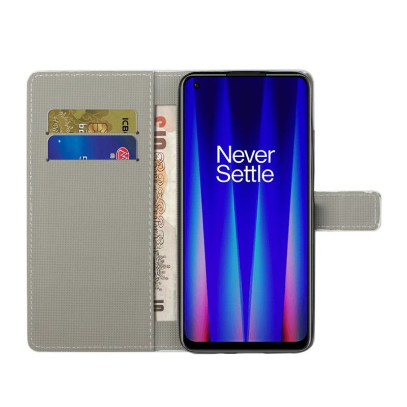 Capa De Couro Para OnePlus Nord CE 2 5G Borboletas Neon