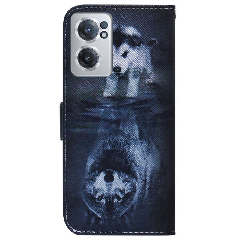 Capa De Couro Para OnePlus Nord CE 2 5G Futuro Lobo