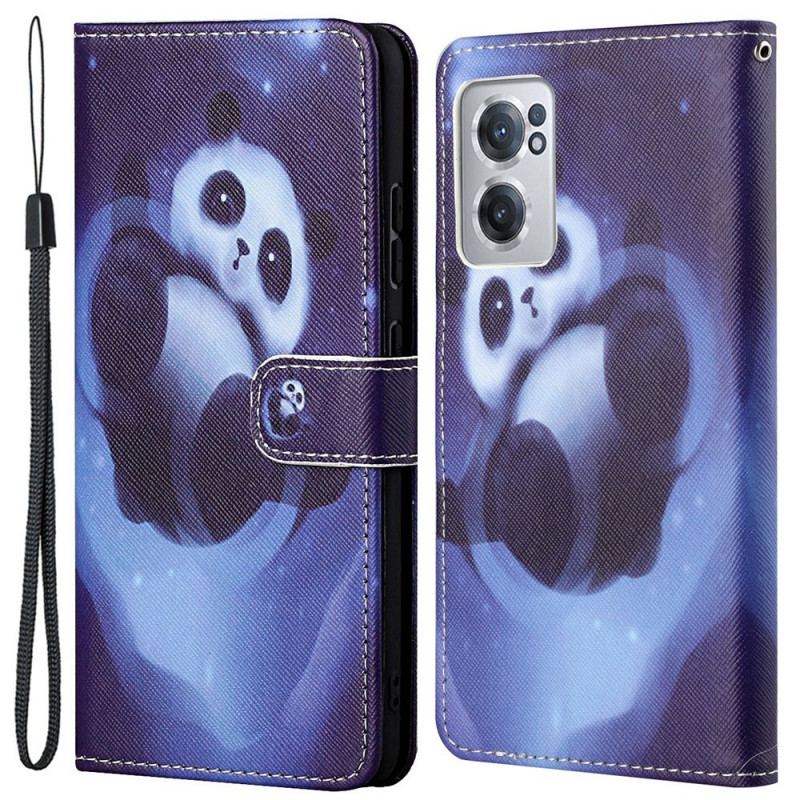 Capa De Couro Para OnePlus Nord CE 2 5G Panda Noturno