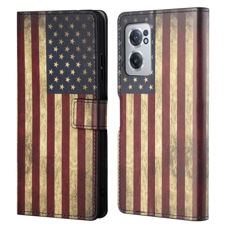 Capa Em Pele Para OnePlus Nord CE 2 5G Bandeira Americana