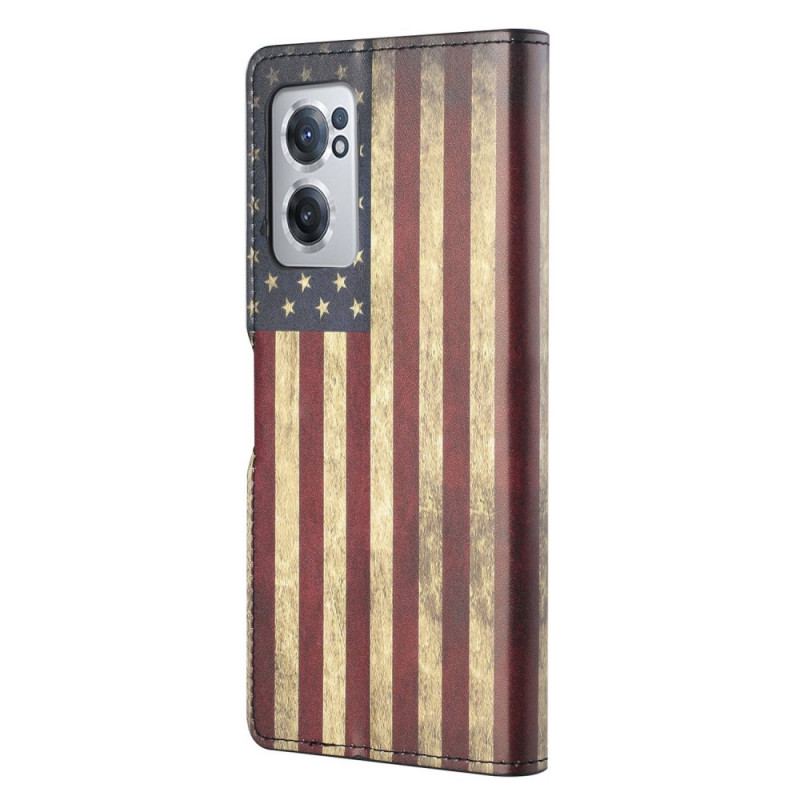 Capa Em Pele Para OnePlus Nord CE 2 5G Bandeira Americana