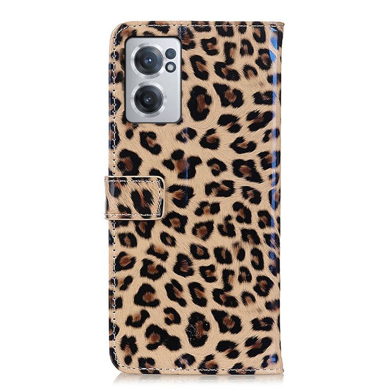 Capa Em Pele Para OnePlus Nord CE 2 5G Leopardo De Couro Falso