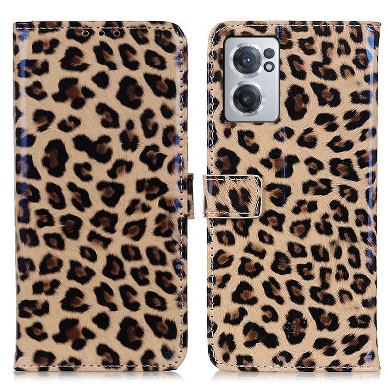 Capa Em Pele Para OnePlus Nord CE 2 5G Leopardo De Couro Falso