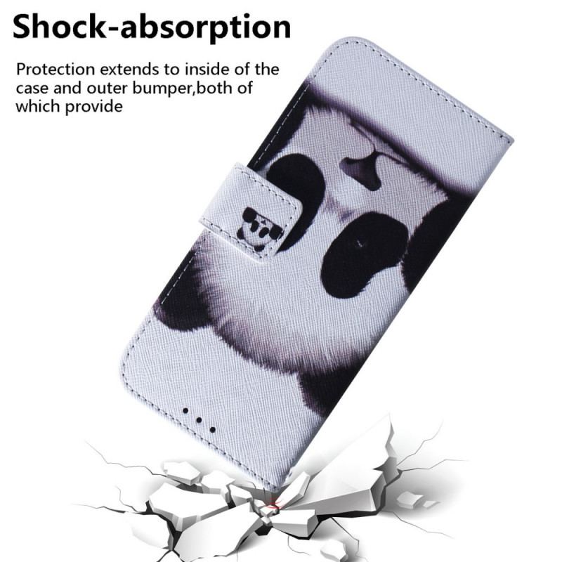 Capa Em Pele Para OnePlus Nord CE 2 5G Panda Triste