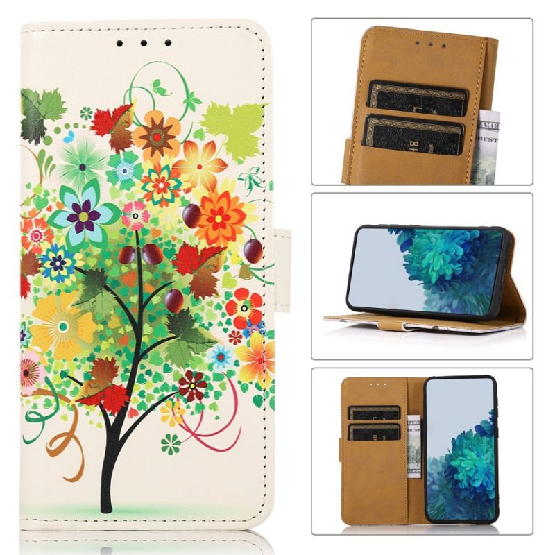 Capa Flip Para OnePlus Nord CE 2 5G Árvore Multicolorida Florescendo