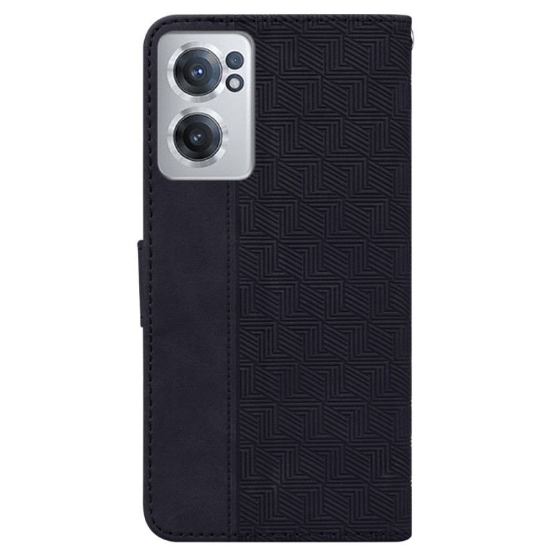 Capa Flip Para OnePlus Nord CE 2 5G Costura De Couro Falso